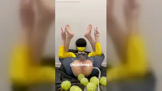 Slim Asian Twink Fucks a Doll and Cums Twice