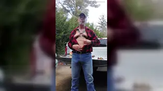 Hairy Bear Strokes in Parked Truck During Cam Show