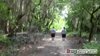 Military Recruits Initiate an Intense Gangbang in the Woods