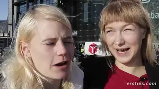 Two Hairy Blondes Devour Each Other on a Moving Train