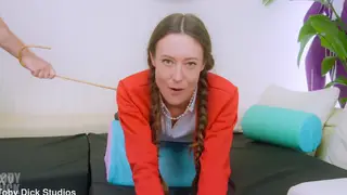 Spanked Submissive Takes Deep Anal and Swallows