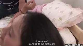 Japanese Woman in Lingerie Teases Older Lover