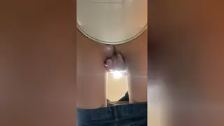 Teen Virgin Fingers Tight Pussy in Public Toilet