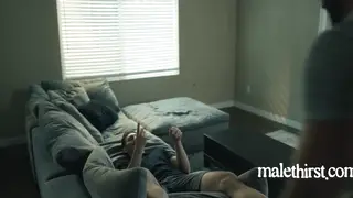 Muscular Hairy Stud Takes Bareback Cock in Cheating Encounter