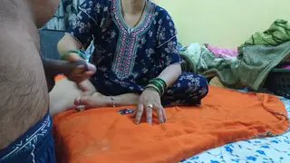 Indian BBW Enjoys Holiday Doggystyle with a Slow Handjob Tease