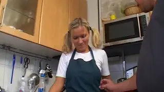 Blonde Maid and Brunette Share a Hard Anal Session