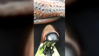 Petite MILF Squirts and Cums While Masturbating Outdoors on a Bike