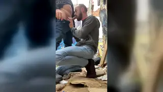 Mature Daddy Gets Outdoor Blowjob at Work Site