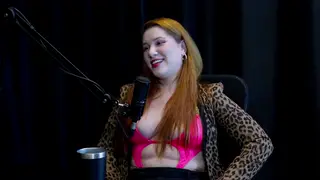 Inked Redhead Latina Teases Feet and Strokes Cock POV