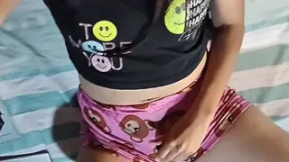 Curvy Latina Teacher Uses a Toy at Her Desk