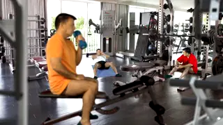 Twink Shows Off Massive Cock During Public Gym Session