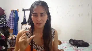 Latina Teen In Pajamas Swallows Every Drop