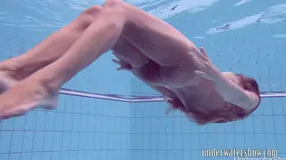 Hairy Teen Strips Bikini for Poolside Solo Play