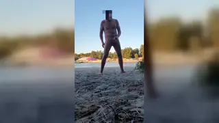 European Guy Pisses and Jerks Off on a Public Nude Beach