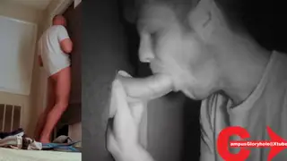 Muscular Hunk Services a Stranger Through the Gloryhole