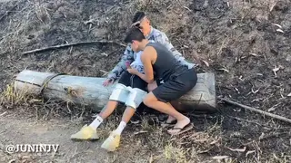 Latino Twink Takes a Big Cock Outdoors Bareback