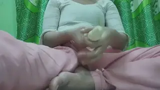 Indian Teen in Bodystocking Enjoys 69 and Foot Play