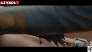 Blonde Lesbian Pair Explores Bondage in Shower