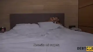 Blonde Teen Rides Hard to Clear a Debt