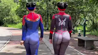 Asian Cosplayer Rides Friend's Boyfriend Outdoors