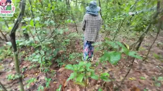 Petite Asian Couple Gets Wild in Forest POV