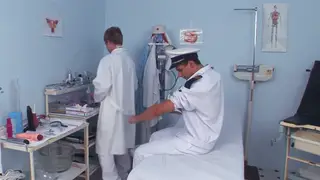 Muscular Marine Takes Bareback Anal From a Uniformed Doctor