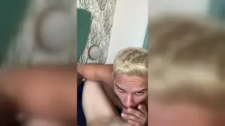 Blonde Couple Share a Blowjob in Homemade Footage