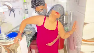 Blindfolded Indian MILF Takes It Hard in the Kitchen