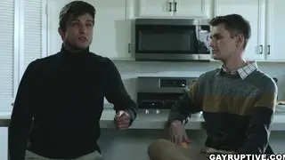 Stepbrothers Compete to Fuck Blonde Neighbor in Threesome