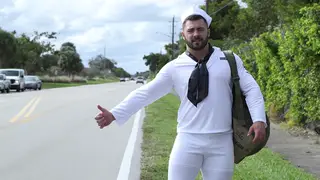 Hairy Muscular Bear Gives Stranger a Blowjob in Military Car