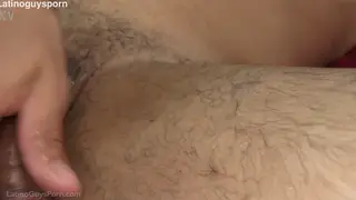 Latino Guy Shows Off His Big Cock Solo