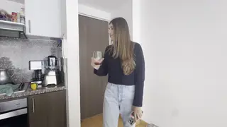 Brunette Wife Reconnects With Ex While Husband Away
