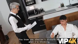 Blonde European MILF Teaches a Private Lesson at the Desk