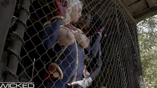 Blonde and Black Lesbians Squirt in Cosplay