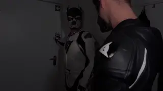 Leather Daddies Bareback a Chastity Slave in a Threesome