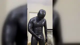 Asian Twink in Latex Strokes to Cumshot in Toe Socks