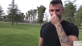 Hairy Bear Enjoys Slow Blowjob from Muscular Stud