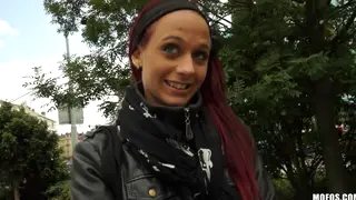 Redhead Persuaded Into Anal After Outdoor Strip