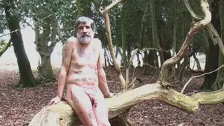 Hairy Bear Enjoys Nude Freedom in Nature