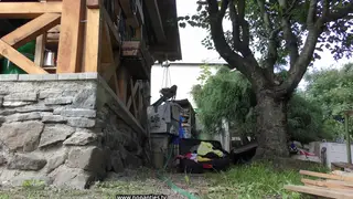 Blonde European MILF Hosts Lesbian Garden Party for Petite Neighbour