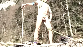 Mature Bear Shows Off His Hairy Body Outdoors