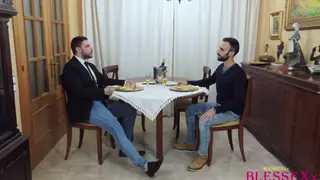 Holiday Gathering Turns Into Spontaneous Blowjob Exchange