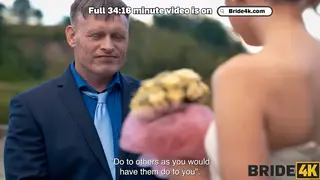 European Bride Gets Naughty Outdoors on Wedding Day