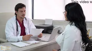 Busty Latina Doctor Seduces Manager in Office