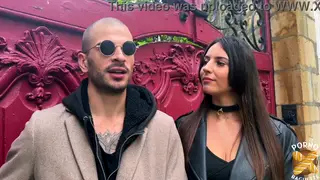 Slim European Brunette Handles Two Cocks in Threesome