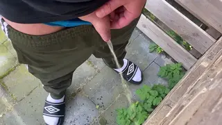 Dominant Guy Forces Outdoor Piss Show From Submissive