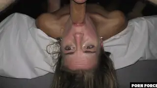Petite Student Takes Rough Doggystyle and a Mouthful