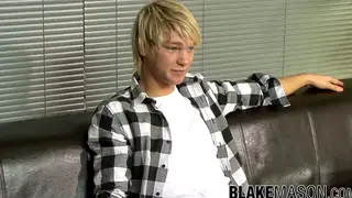 Blonde European Twink Strokes Hard Cock in Casting Debut
