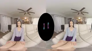 Petite Brunette Rides Toy in Immersive VR POV
