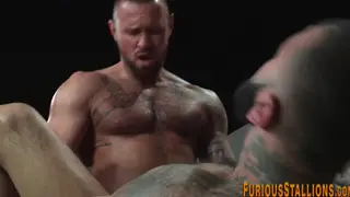 Hairy Bear Gets His Ass Rimmed Before a Messy Finish